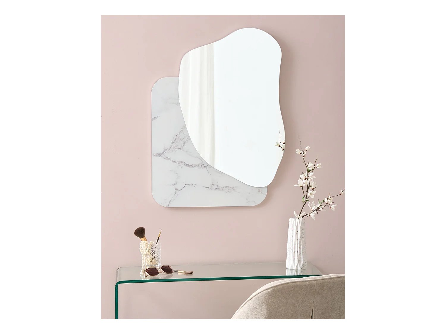 Miroir ARVERT 60 cm 80 cm Marbre blanc