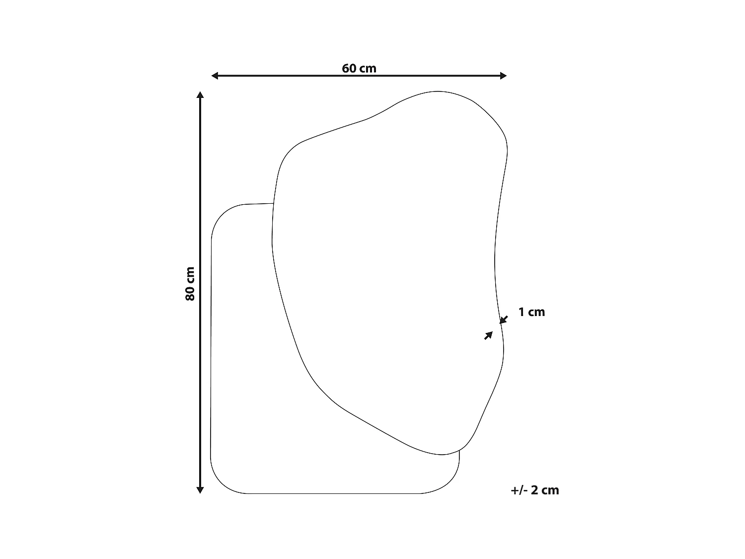 Miroir ARVERT 60 cm 80 cm Marbre blanc