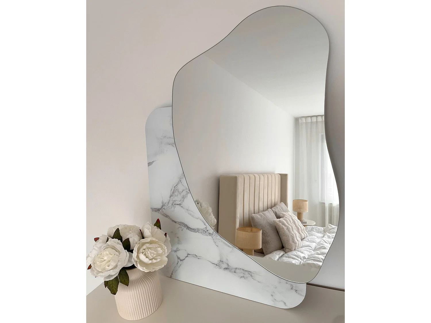 Miroir ARVERT 60 cm 80 cm Marbre blanc