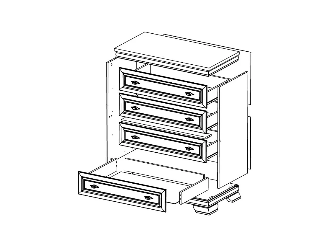 SCHUBLADENKOMMODE Kora Andersen Pinie 88 / 46 / 97cm