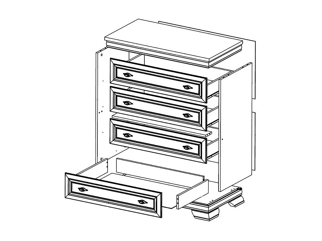 SCHUBLADENKOMMODE Kora Andersen Pinie 88 / 46 / 97cm