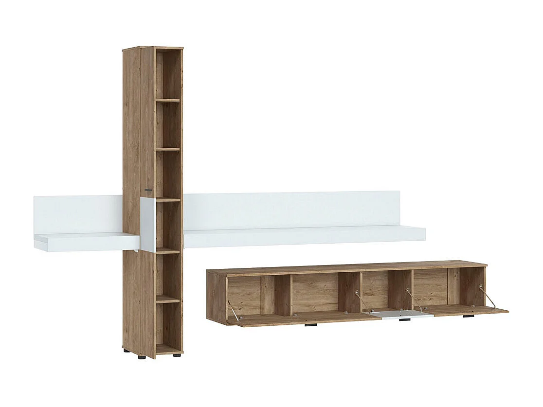 WOHNWAND Kumara 4-teilig Eiche Ribbeck / weiß 319 / 40 / 202,5cm