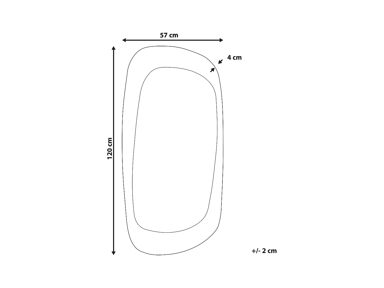 Miroir TRIZAY 57 cm 120 cm Bois Marron