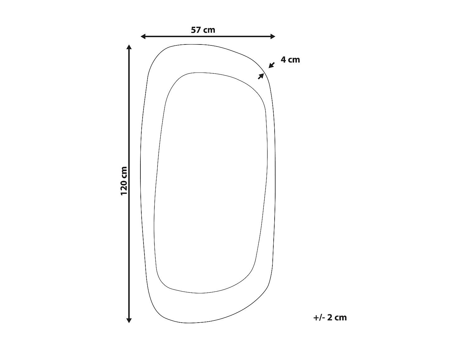 Miroir TRIZAY 57 cm 120 cm Bois Marron