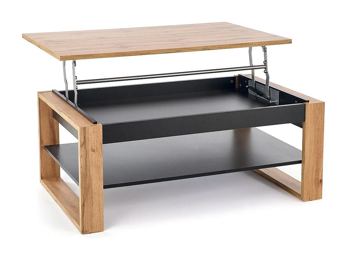 Couchtisch Betty/Mit Funktion&Stauraum/Braun&Schwarz