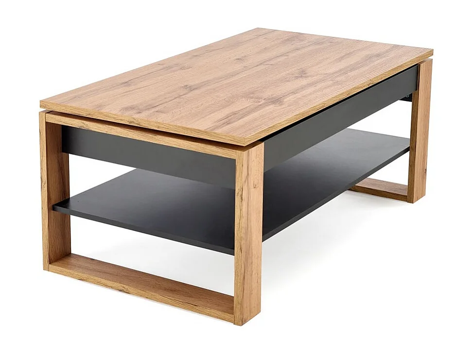 Couchtisch Betty/Mit Funktion&Stauraum/Braun&Schwarz