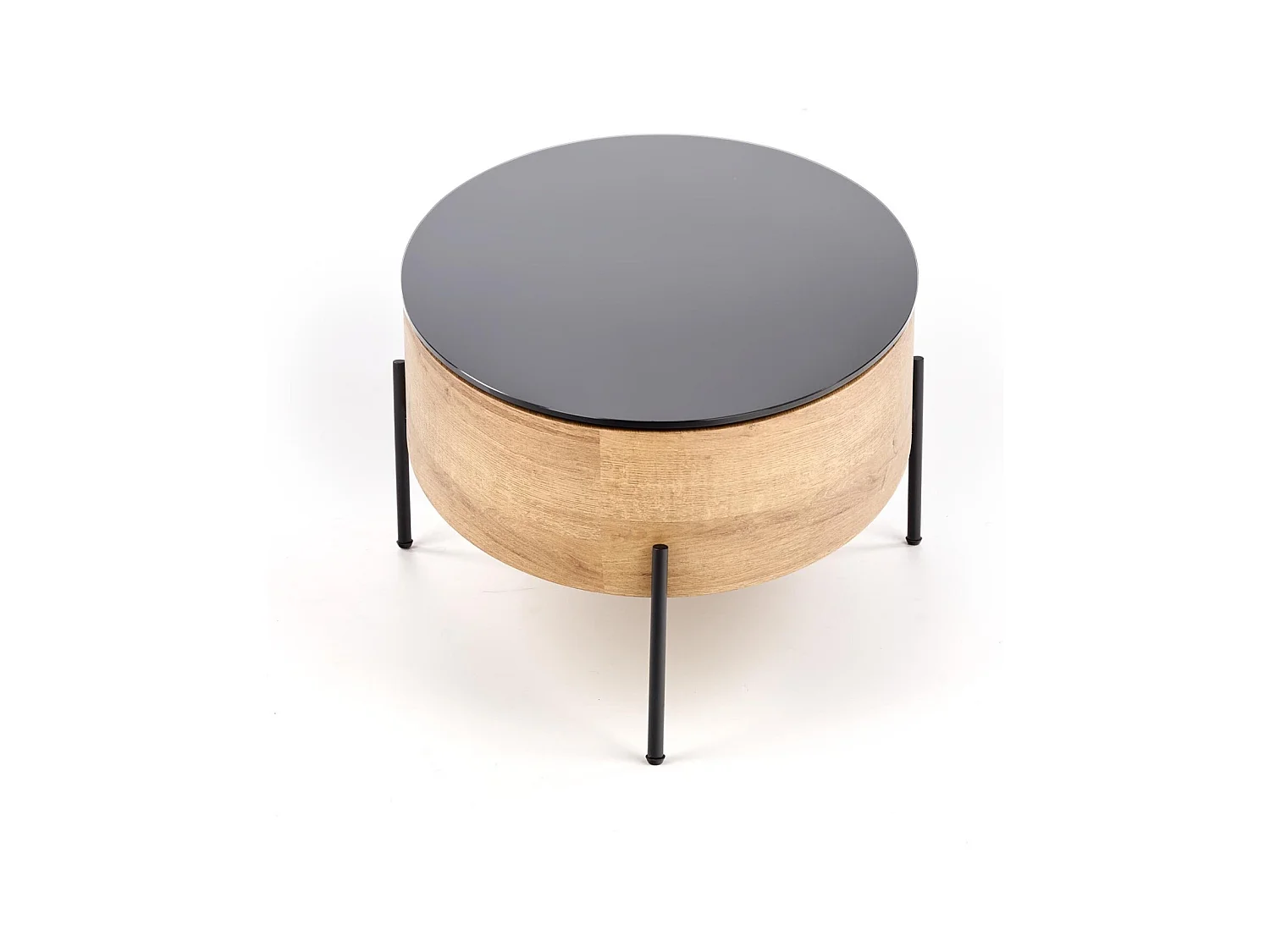 Tavolino da caffè Zenga-O/MDF/Vetro/marrone/nero