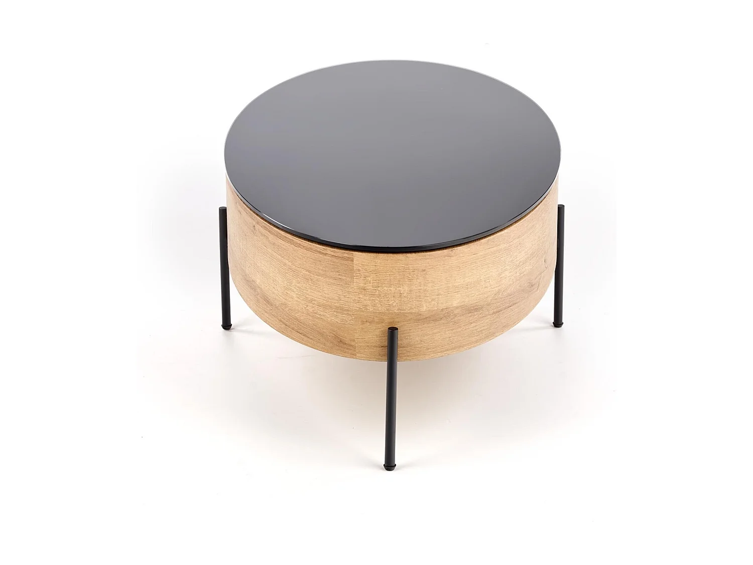 Tavolino da caffè Zenga-O/MDF/Vetro/marrone/nero