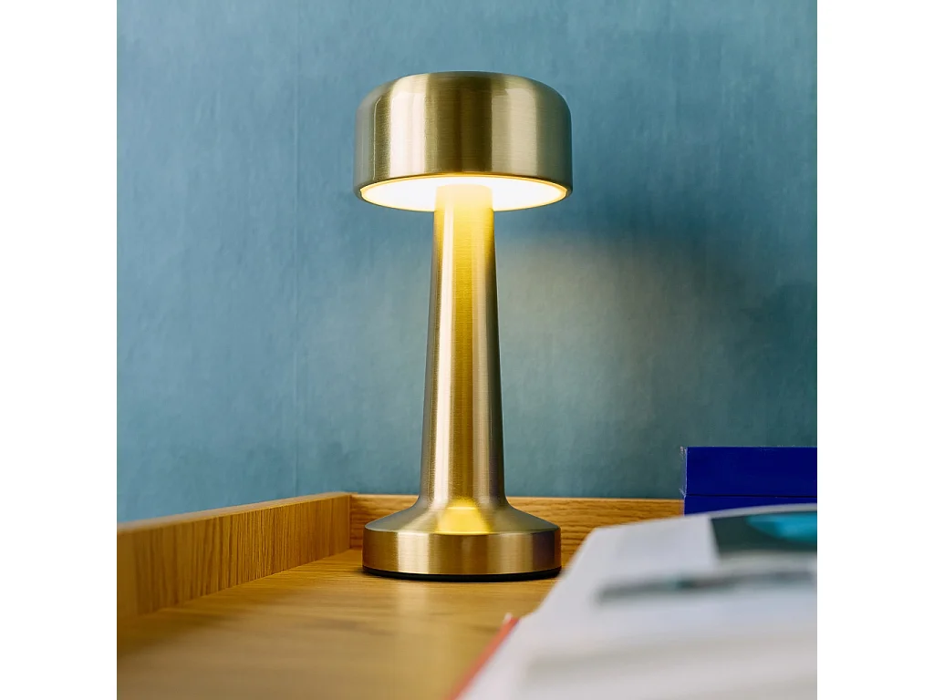Lampe de table intérieur LED métal doré Ø9cm David