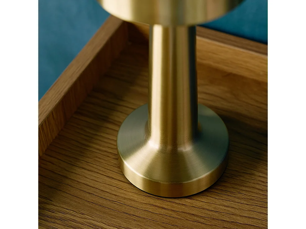 Lampada da tavolo interna led metallo dorato, 9cm, oro