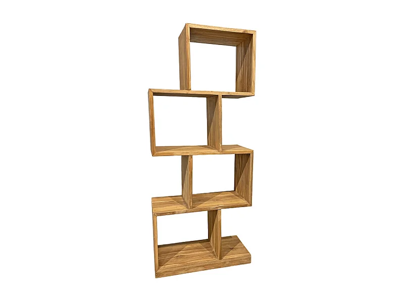 Étagère déstructurée 132 cm en bois de teck 4 étages – EVELYN