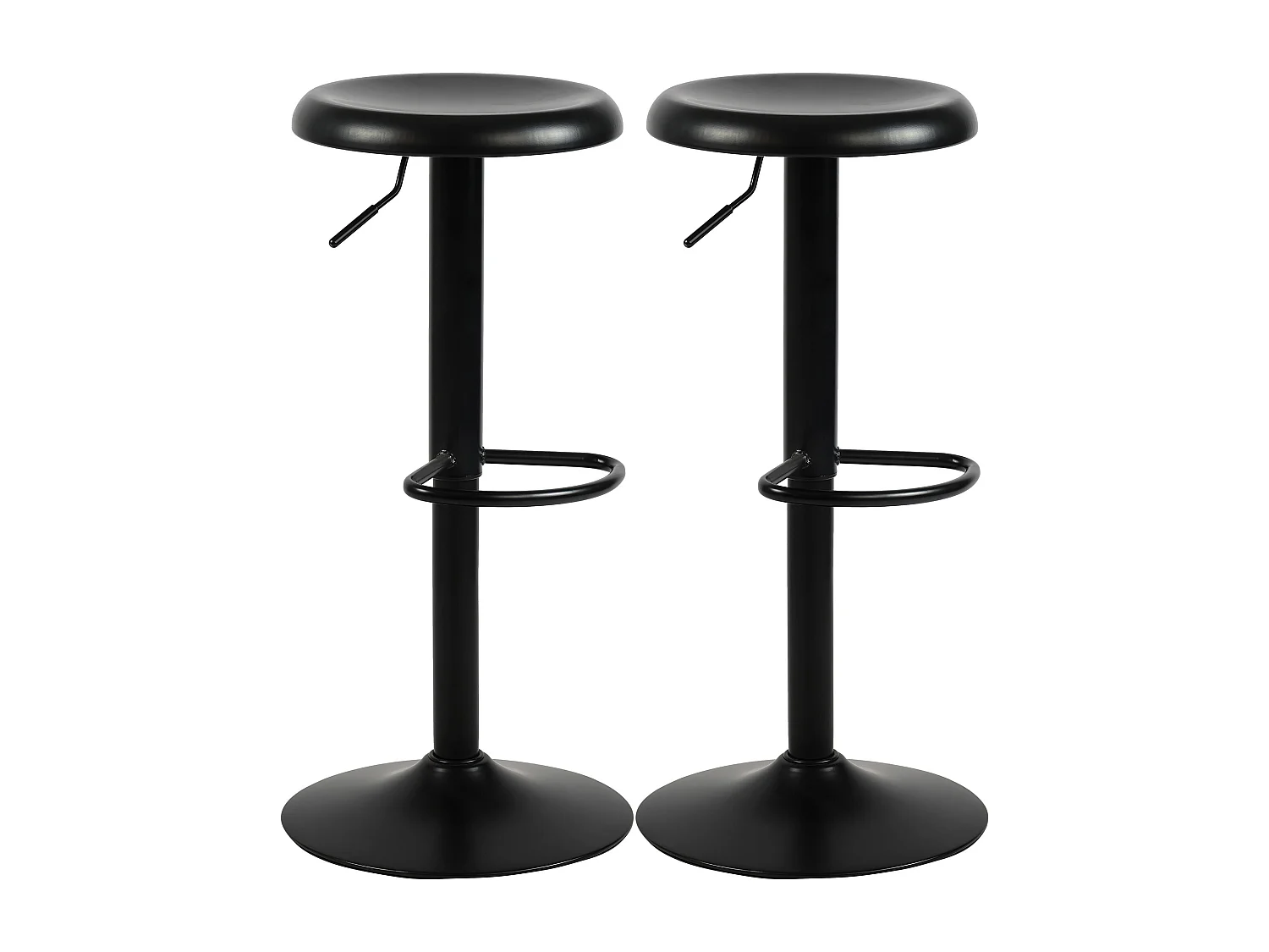 Lot de 2  Tabouret de bar - Métal - Noir - Williston
