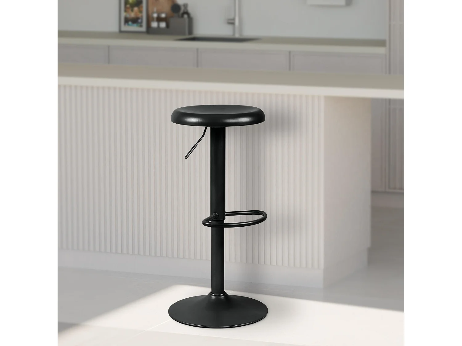 Lot de 2  Tabouret de bar - Métal - Noir - Williston