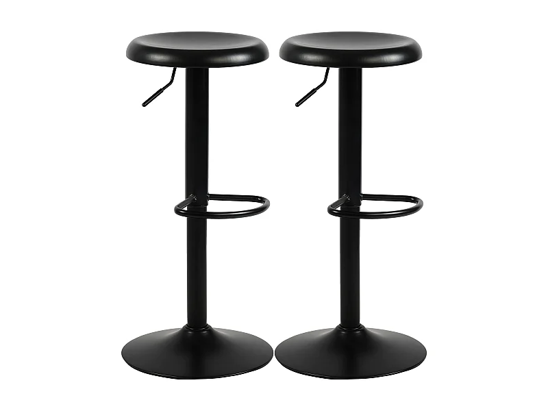 Lot de 2  Tabouret de bar - Métal - Noir - Williston