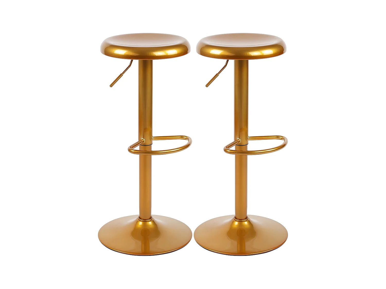 Lot de 2  Tabouret de bar - Métal - Or - Williston