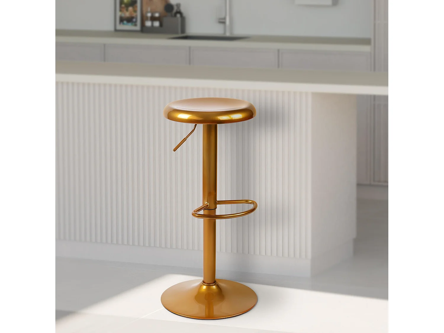 Lot de 2  Tabouret de bar - Métal - Or - Williston