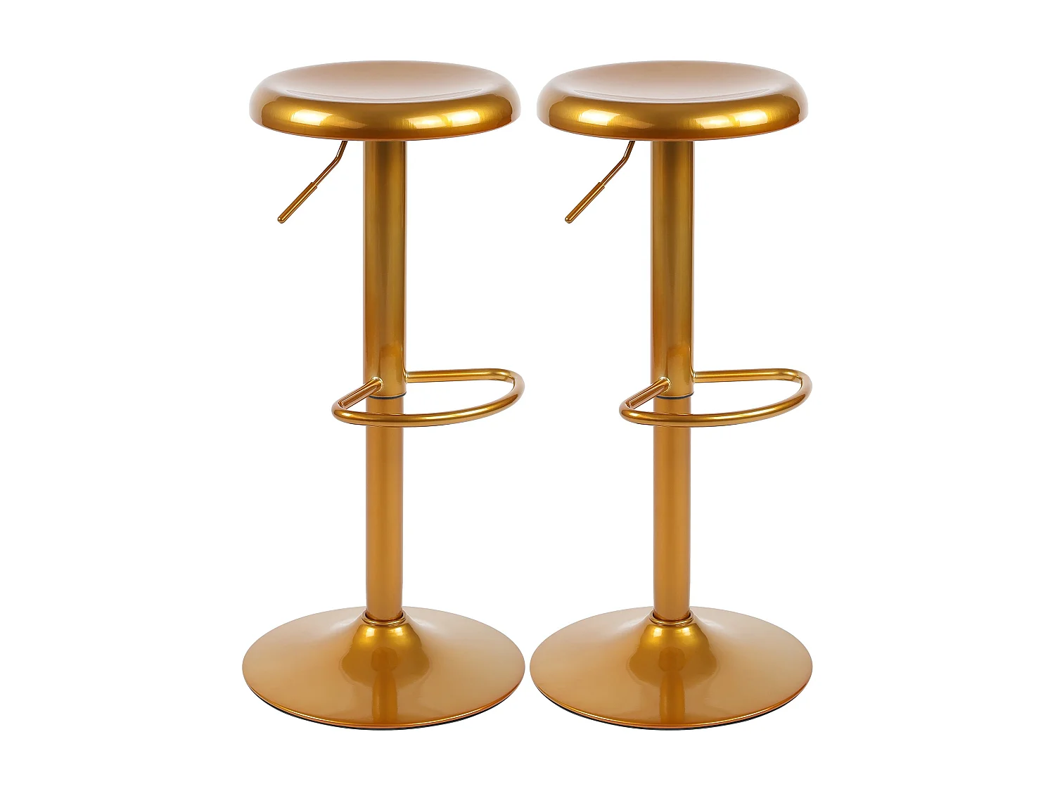 Lot de 2  Tabouret de bar - Métal - Or - Williston