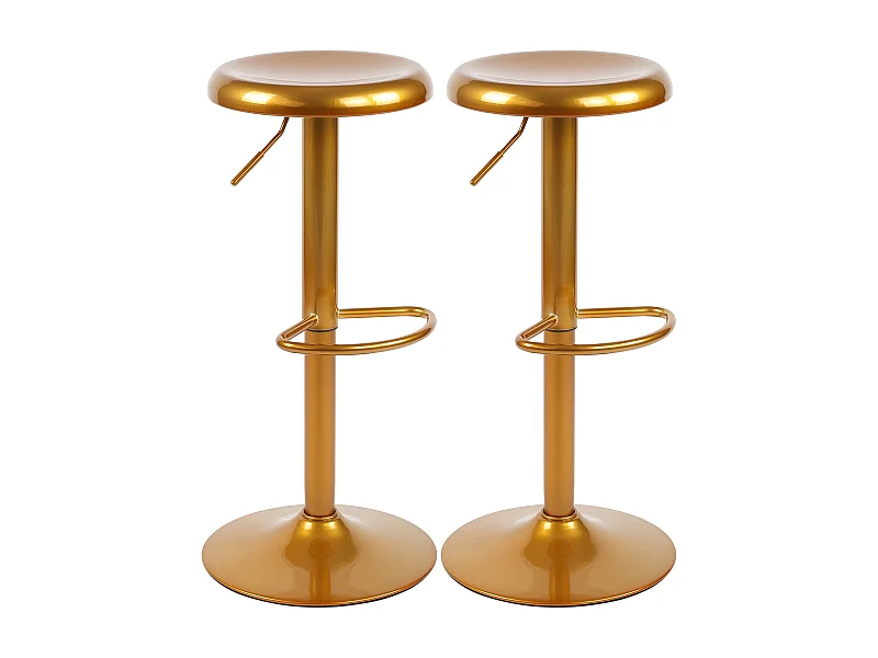 Lot de 2  Tabouret de bar - Métal - Or - Williston