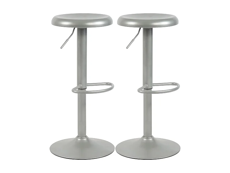 Lot de 2  Tabouret de bar - Métal - Argent - Williston