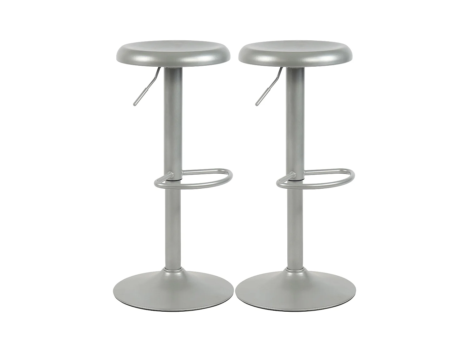Lot de 2  Tabouret de bar - Métal - Argent - Williston