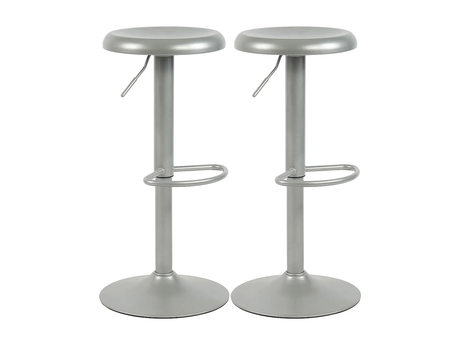 Lot de 2  Tabouret de bar - Métal - Argent - Williston