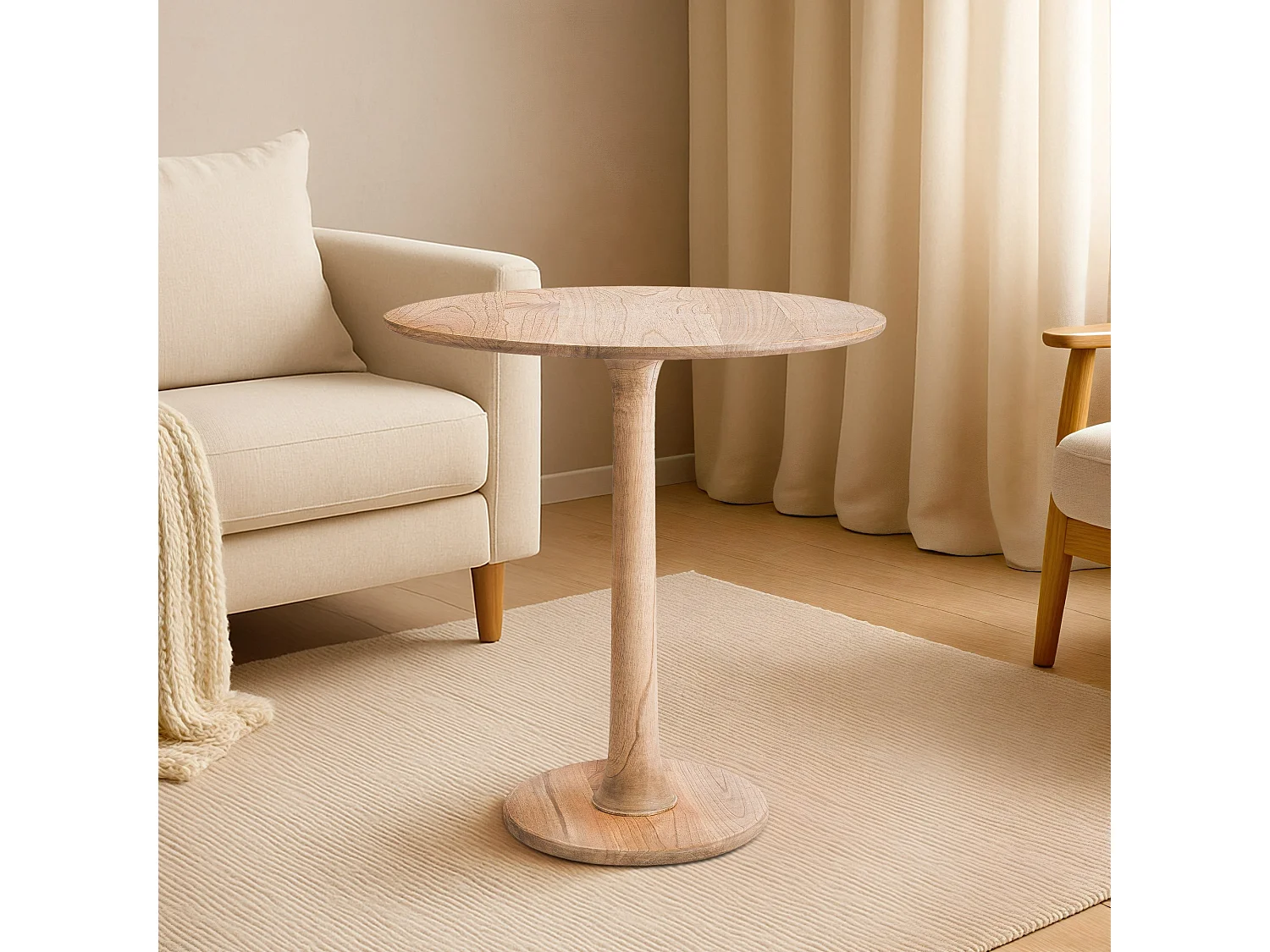 Table d'appoint - rond Ø 70 cm - Bois - Nature - Morristown