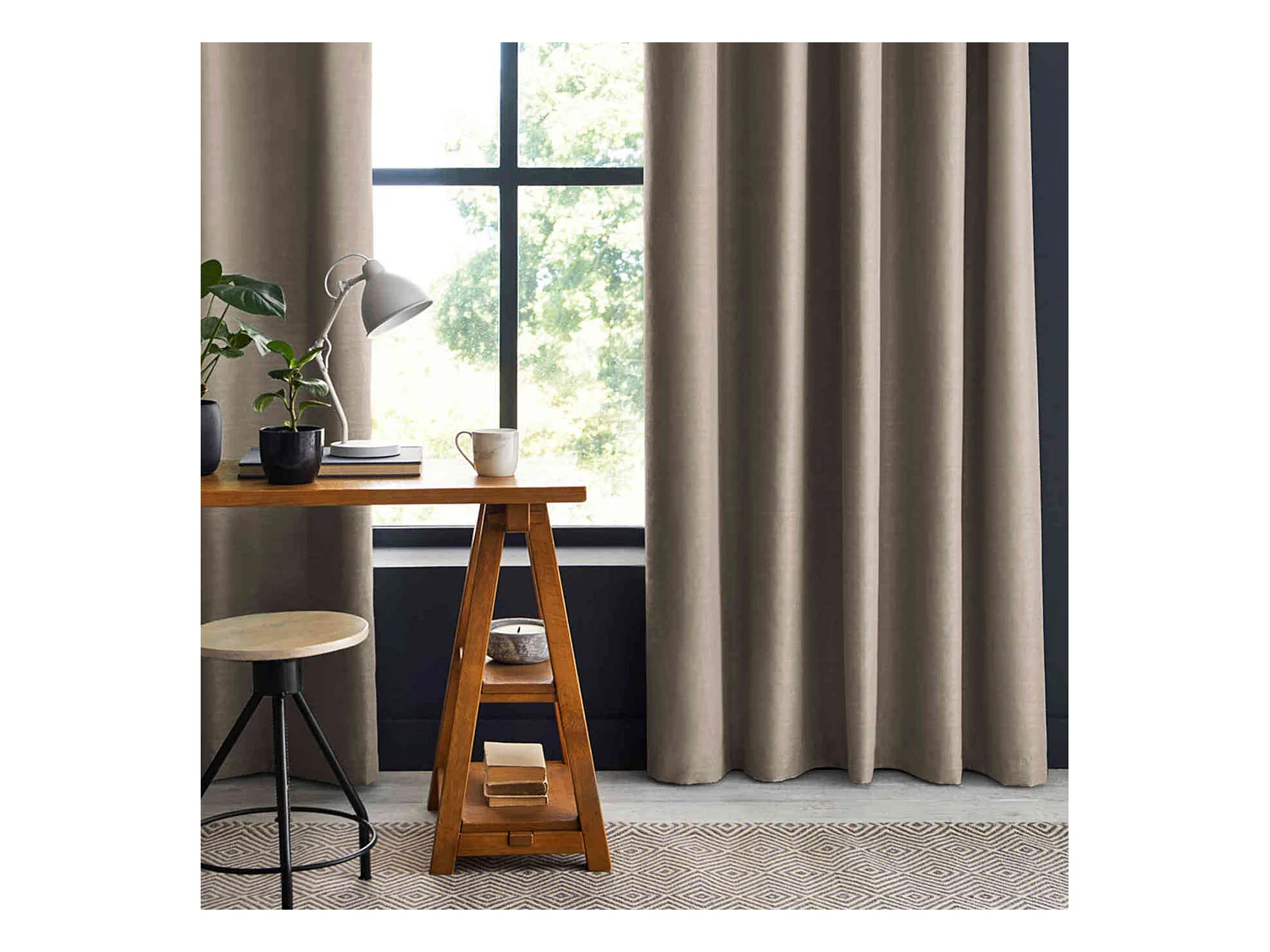 Rideau occultant à œillets lin 180x260