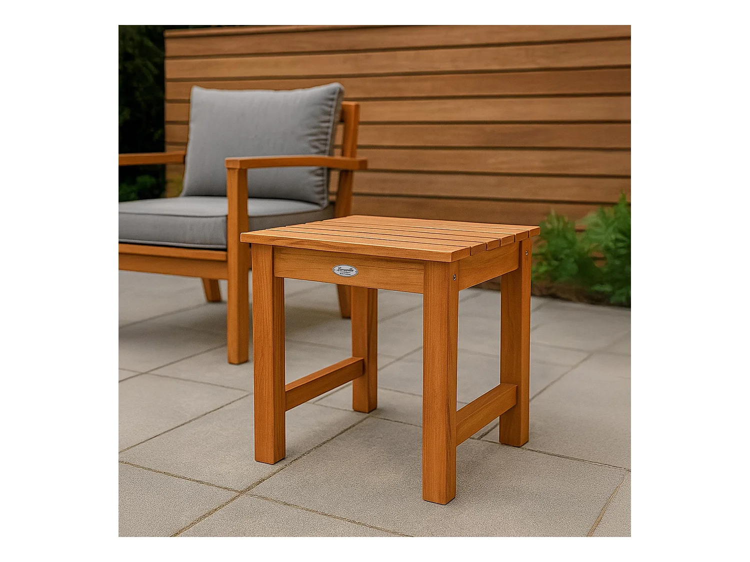 Table d'appoint - carré - Bois - 51 x 39 cm - Teck - Frankton