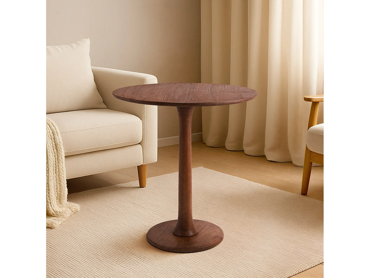 Table d'appoint - rond Ø 70 cm - Bois - Marron - Morristown