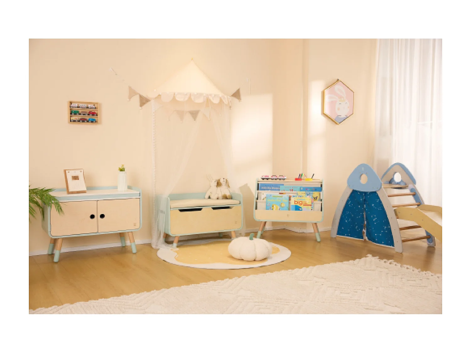 Coffre à jouets/Banc 2 en 1 en bois PLAY FURNITURE