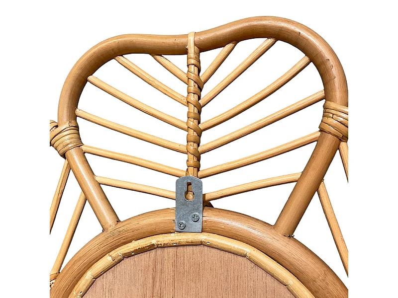 Miroir mural D. 62 cm rond forme fleur en rotin tressé – HAZEL