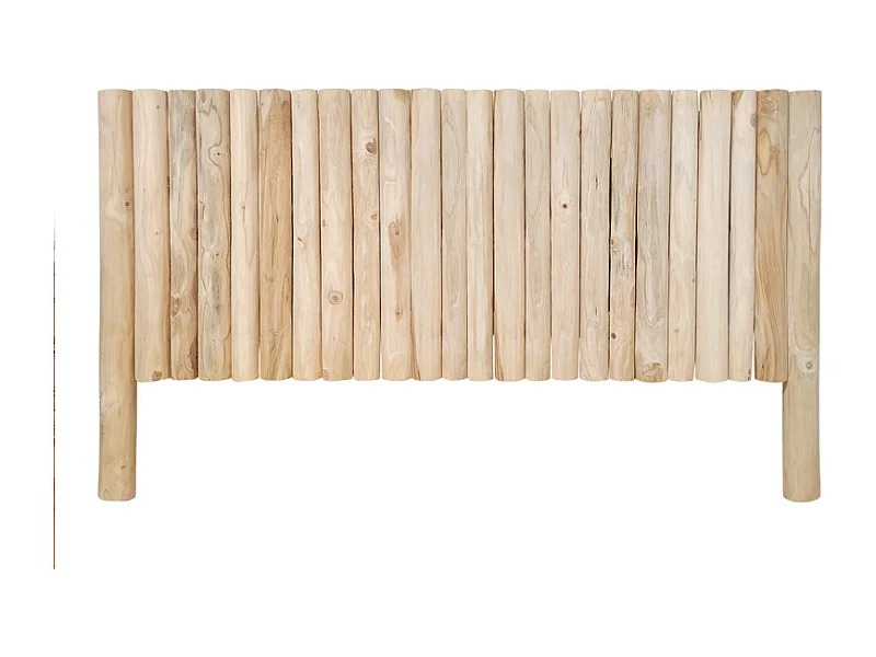 Tête de lit 180 cm en rondins bois de teck massif blanchi - MARIANO