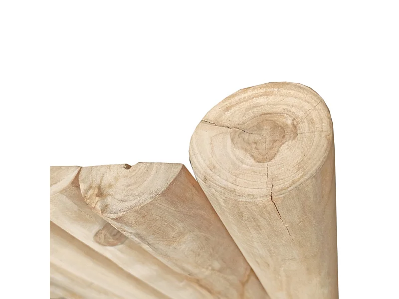 Tête de lit 180 cm en rondins bois de teck massif blanchi - MARIANO