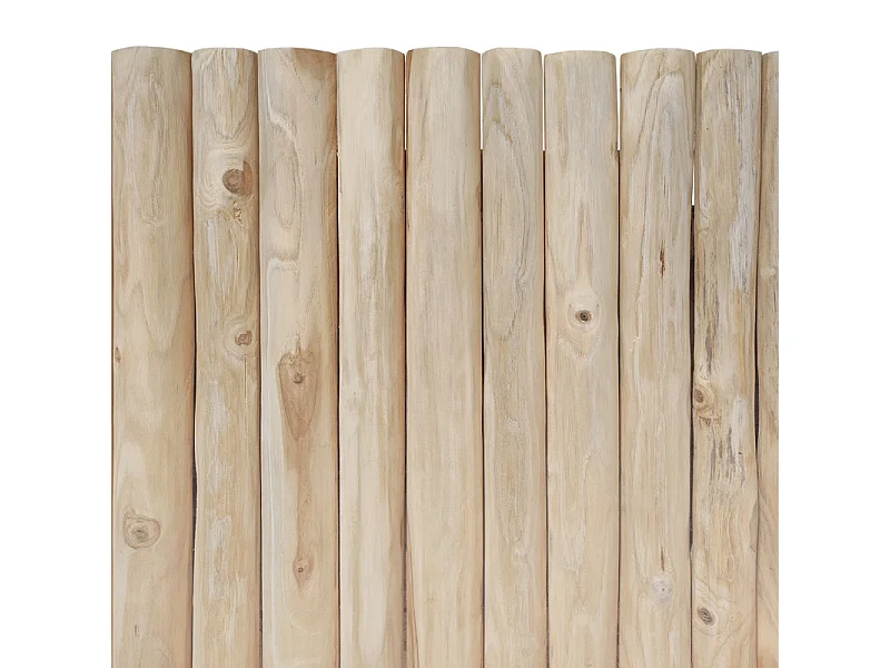 Tête de lit 180 cm en rondins bois de teck massif blanchi - MARIANO