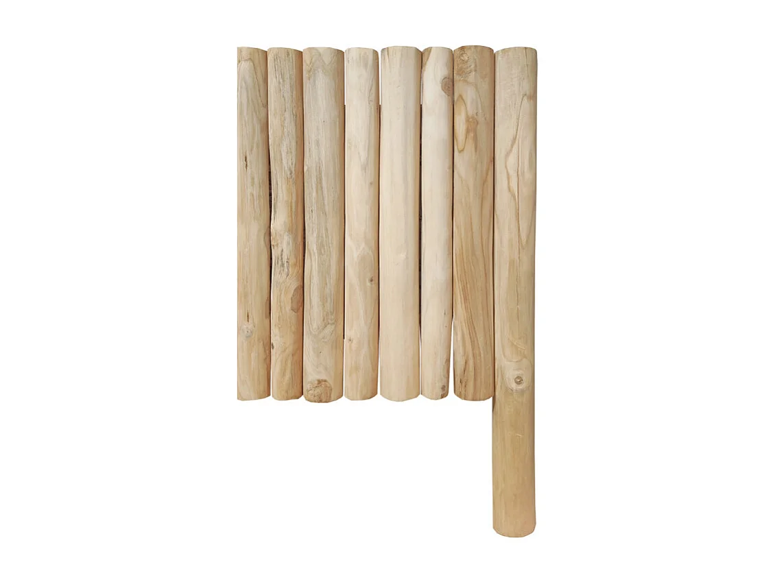 Tête de lit 180 cm en rondins bois de teck massif blanchi - MARIANO