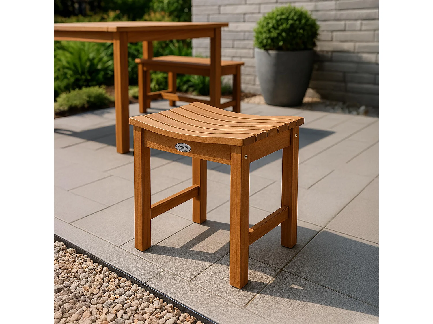 Tabouret - Bois - Teck - Bibury