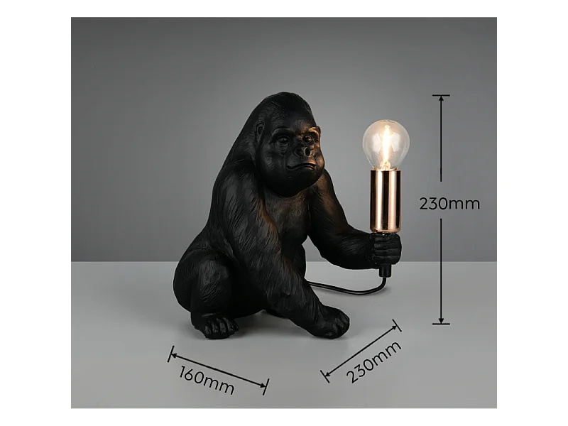 Lampe à poser KONG, gorille déco avec douille E14