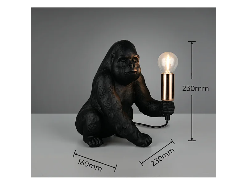 Lampe à poser KONG, gorille déco avec douille E14