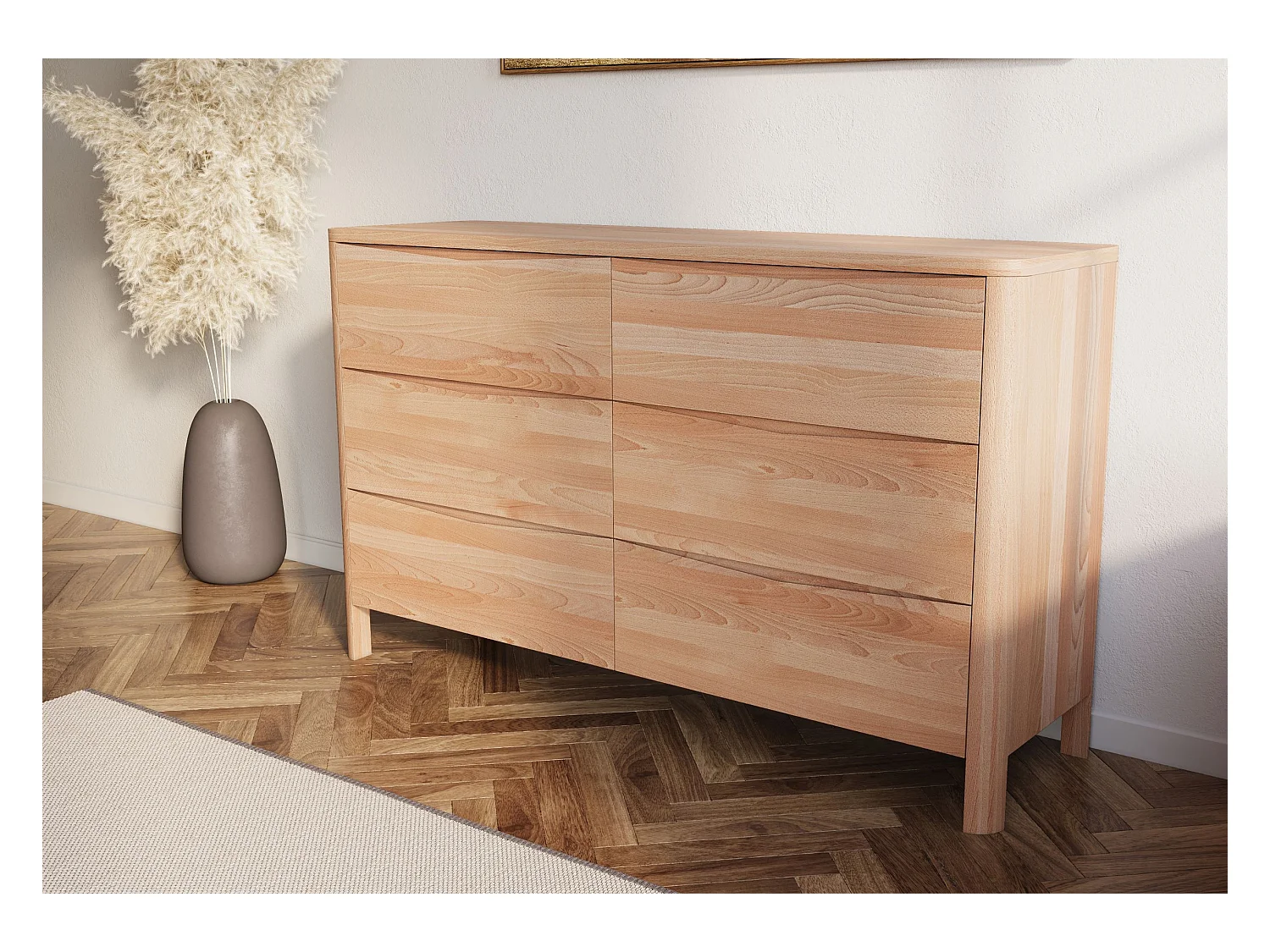 Commode en bois de hêtre Visby MODENA LOW 150 / coloris naturel
