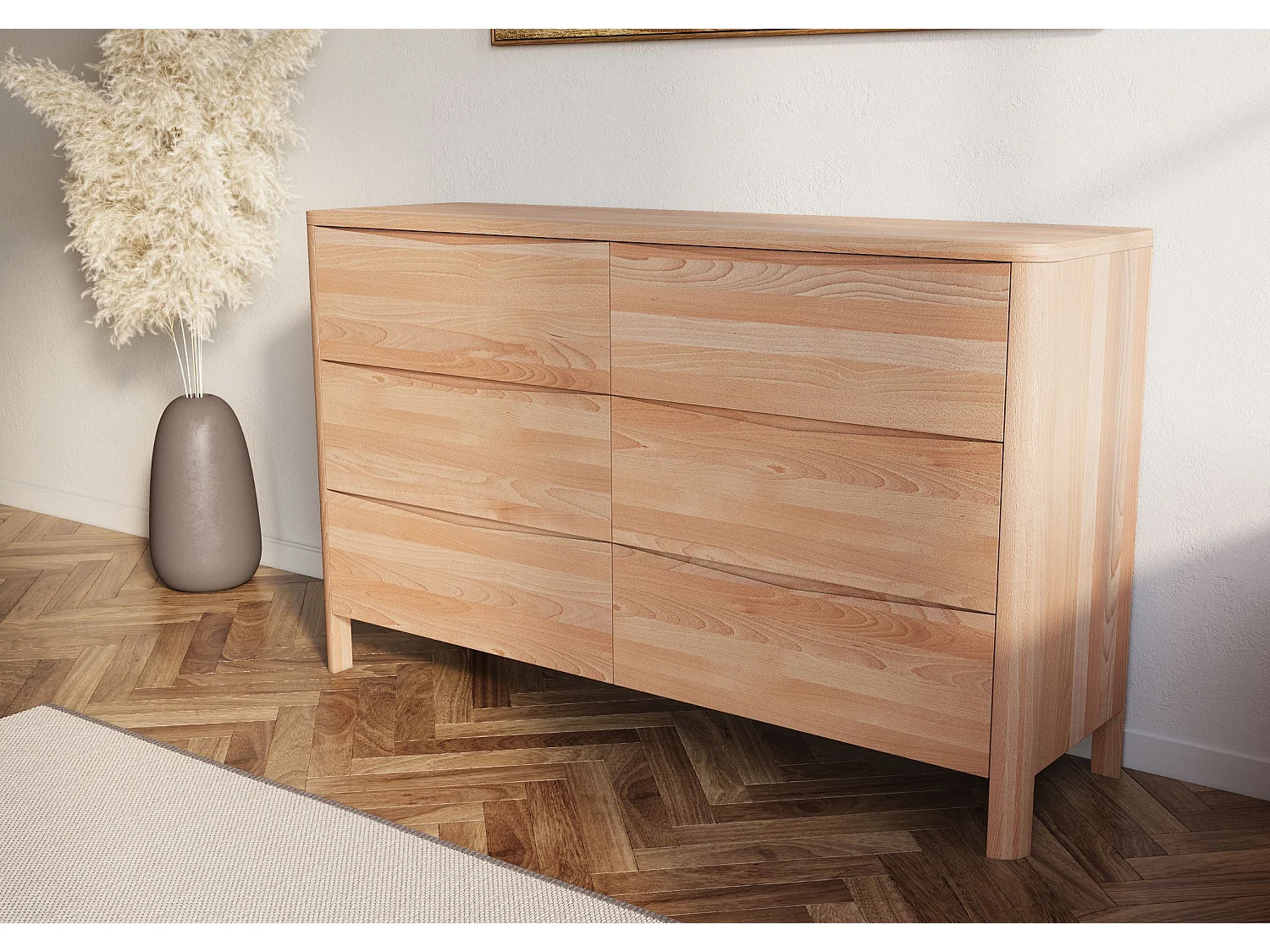 Holzkommode Modena low 150, naturfarben