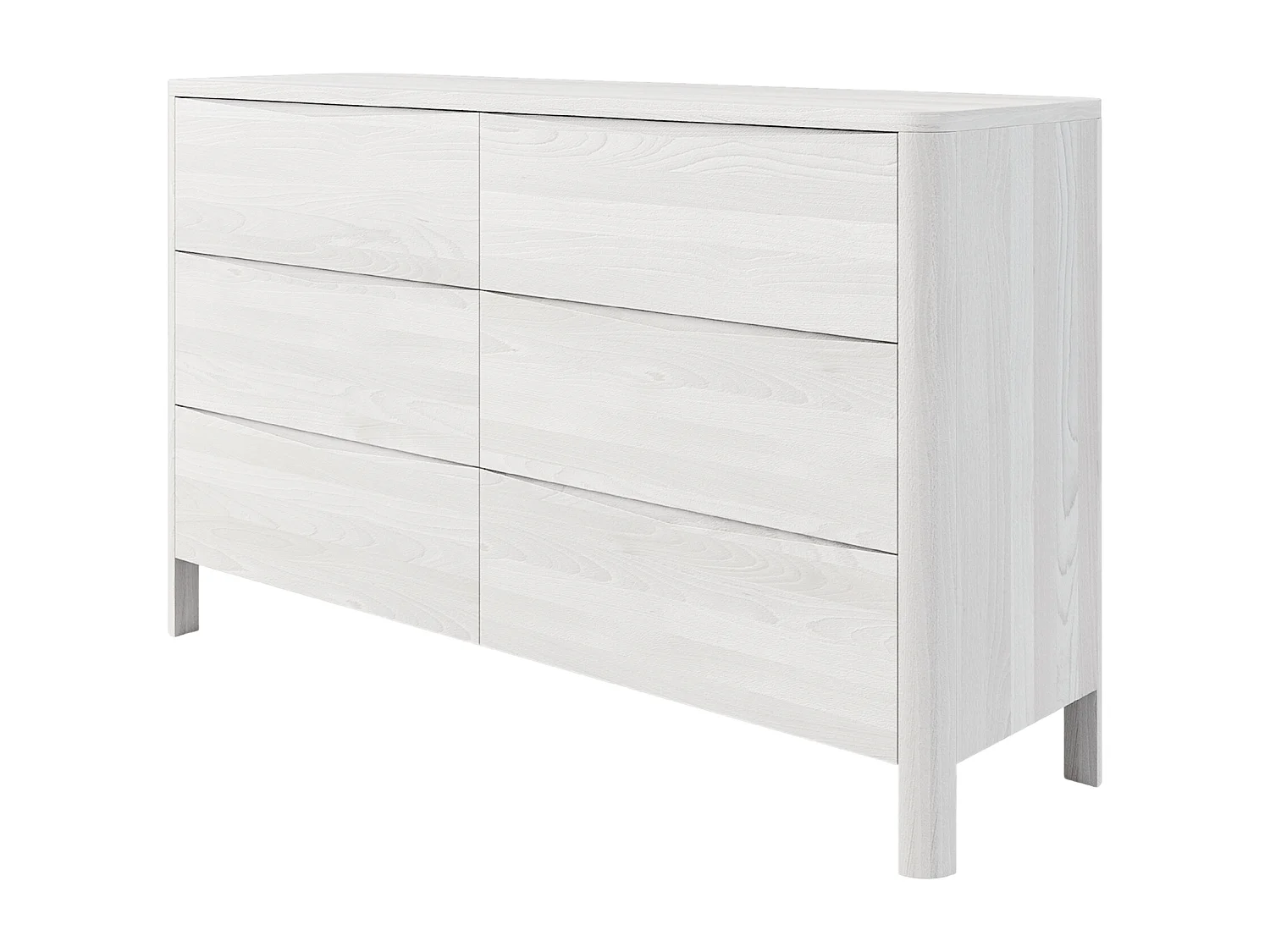 Holzkommode Modena low 150, weiß