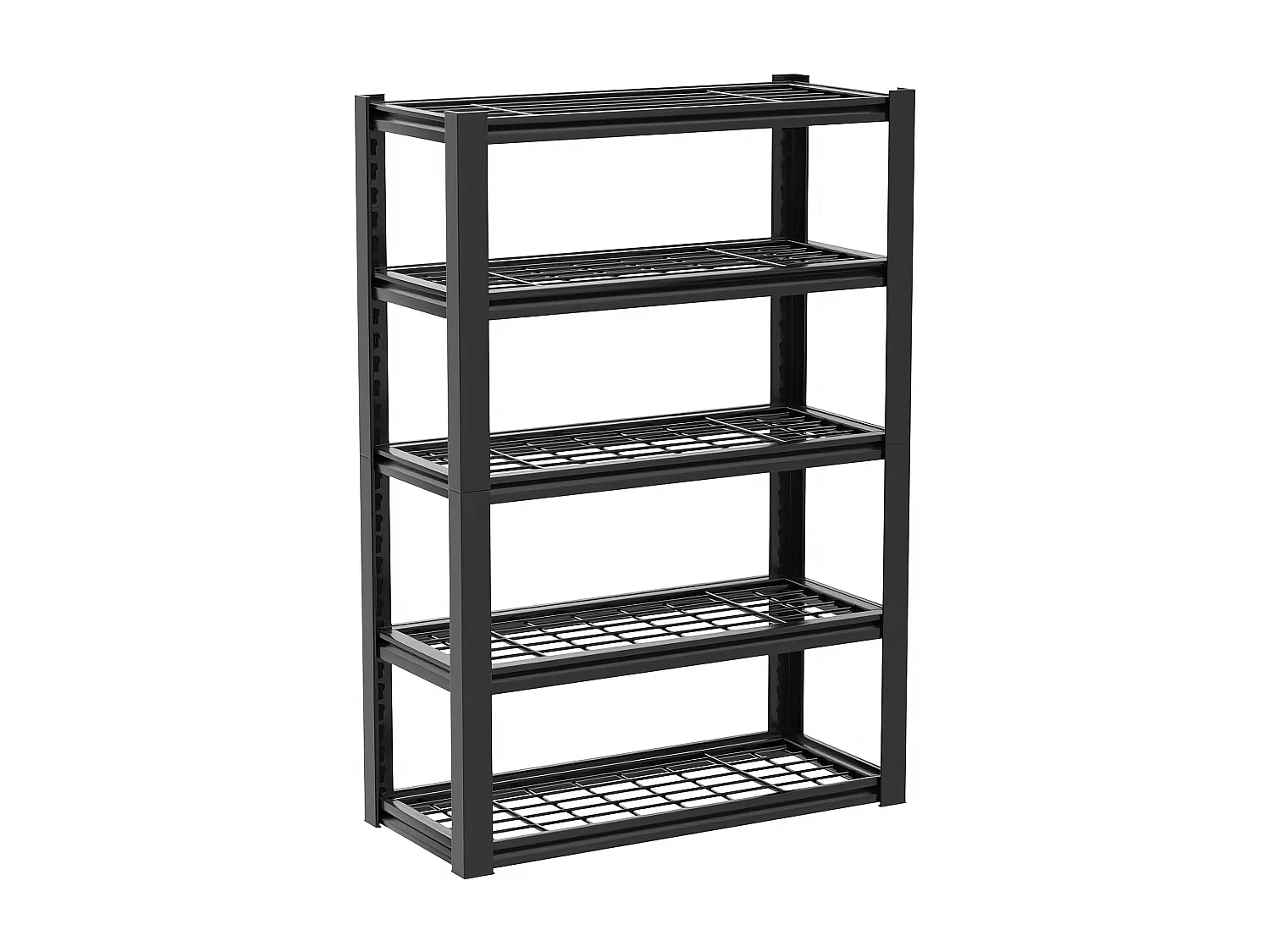 Mesh 185 - Scaffale in Metallo 185x100x40 cm con 5 Ripiani in Reticolato Portata 1365Kg Nero