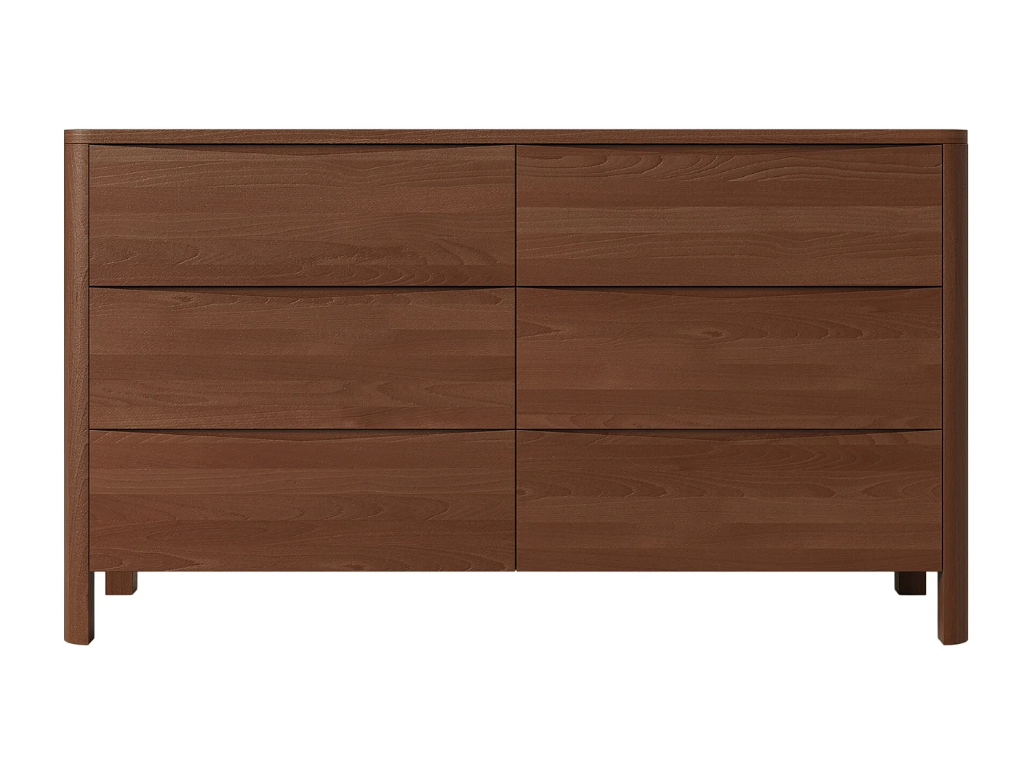 Holzkommode Modena low 150, nussbaumfarbe