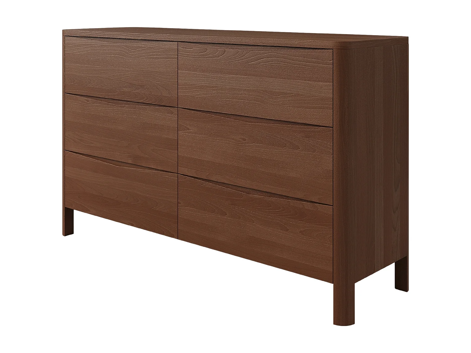Holzkommode Modena low 150, nussbaumfarbe