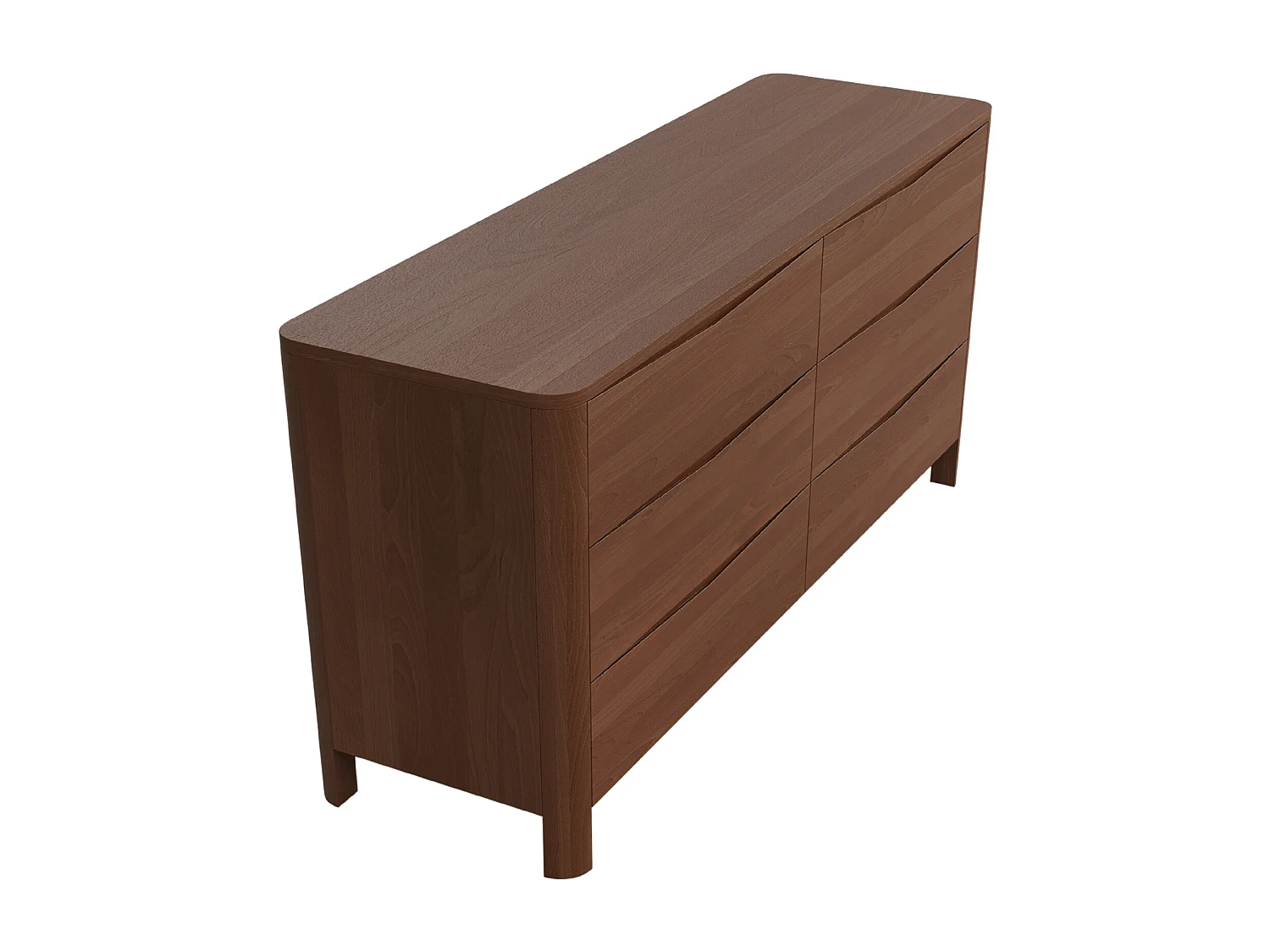 Holzkommode Modena low 150, nussbaumfarbe