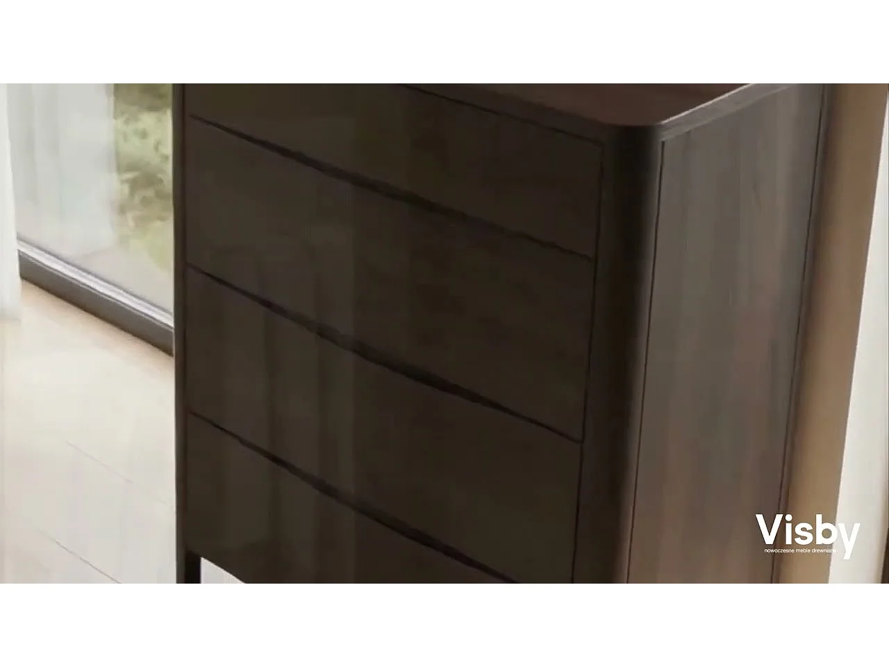 Holzkommode Modena low 80, palisanderfarbe