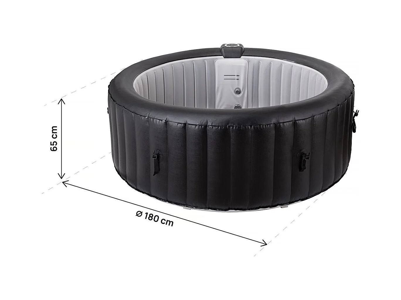 Spa gonflable en PVC  "Sardaigna" - 4 places - Noir