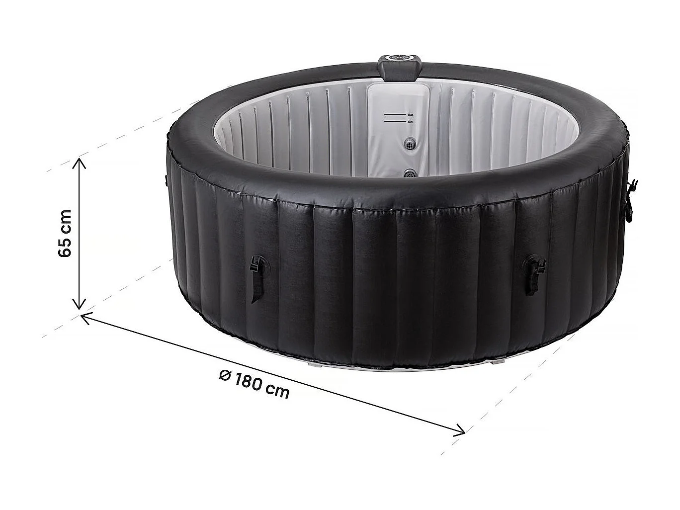 Spa inflável em PVC "Sardinha" - 4 lugares - Preto