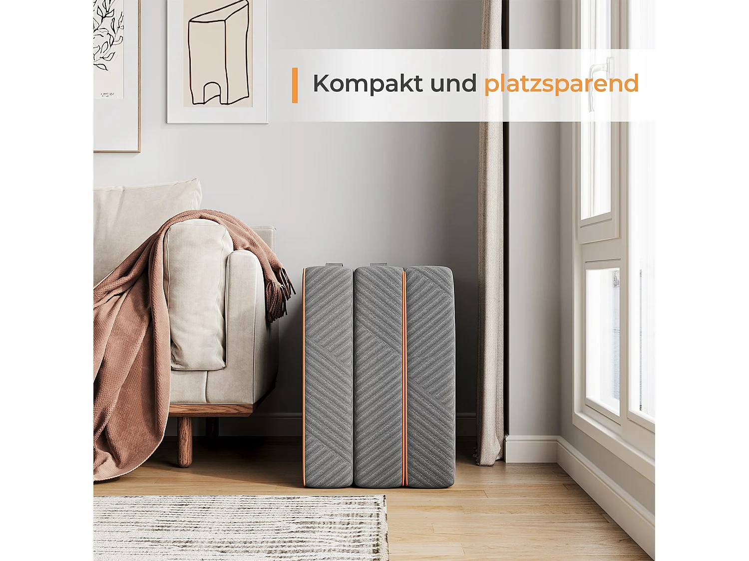 Matelas Pliable 120x190x15cm Mousse Mémoire Gel Housse Oeko-TEX avec Sac de Transport Lit d'Appoint 1 Personne Parfait pour Invités