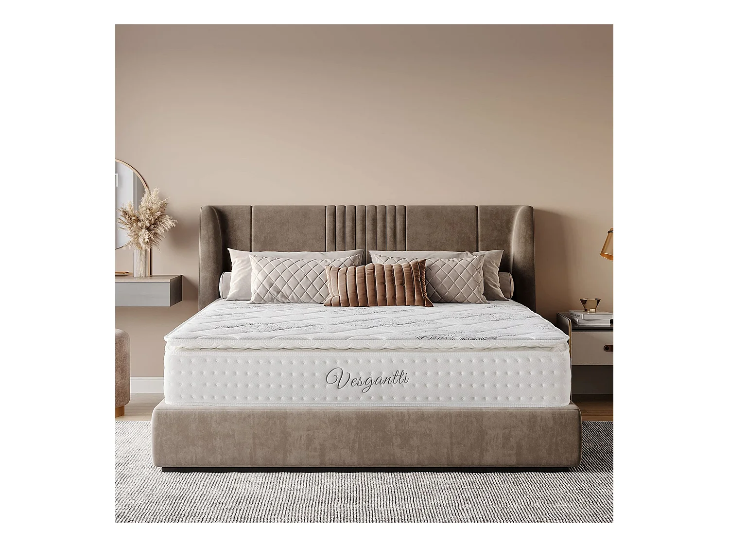Pillowtop Matelas 140x200cm Épaisseur 26cm Supérieur Lit Adulte Ressorts Ensachés Mousse Mémoire Adaptative Confort 7 Zones